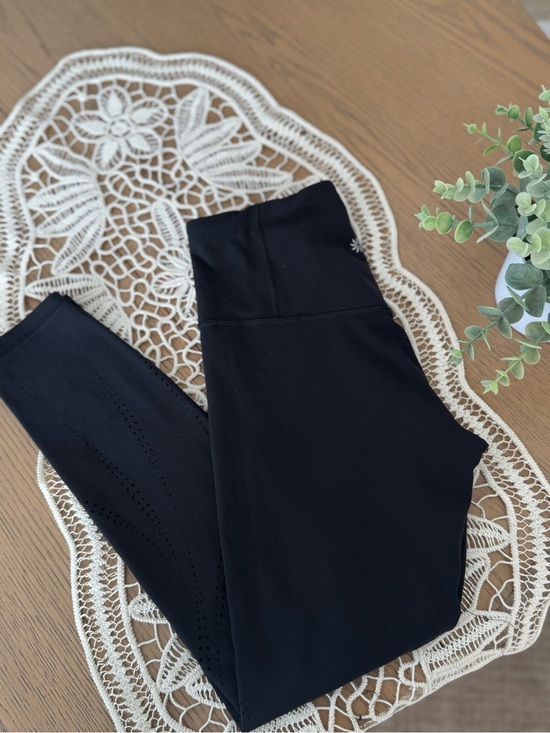 Athleta Pants - Athleta Elation Laser Cut Tight Leggings Black High Rise Yoga Pants Size SP